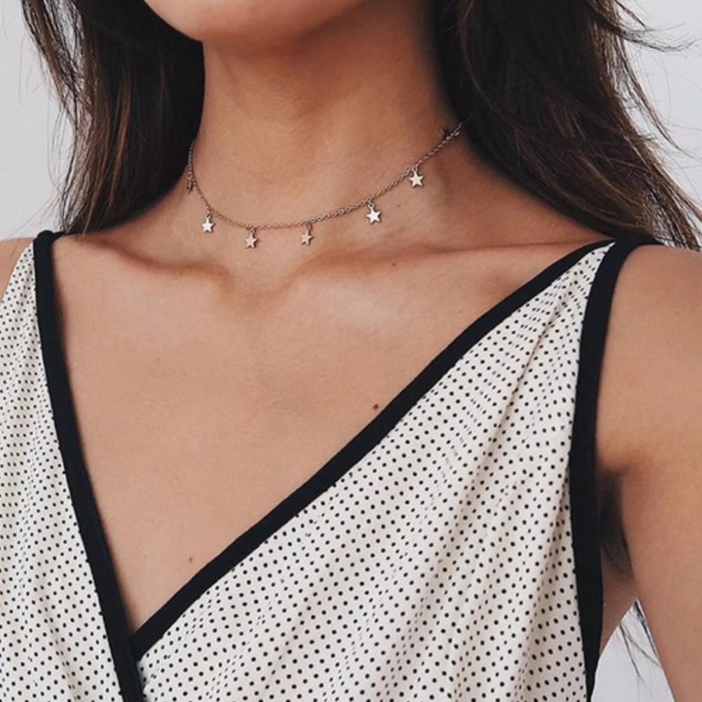 Gold Star Choker Necklace - Picture 2 of 2